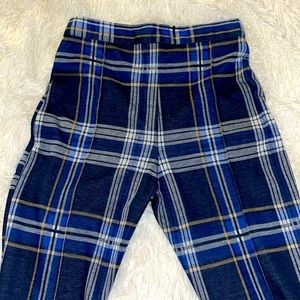 Blue Plaid Free People Pants